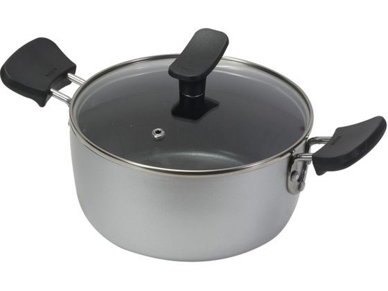 Ih Compatible - 【お取り寄せ】パール金属 chiiino ふっ素IH対応ガラス蓋付両手鍋 φ18cn 両手鍋 外輪鍋 円付鍋 片手鍋 鍋 フライパン 厨房 キッチン