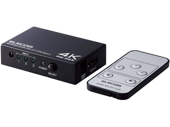 【お取り寄せ】エレコム HDMI切替器 3ポート リモコン付属 PC DH-SW4KP31BK 切替機...