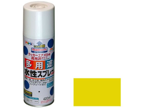 【お取り寄せ】アサヒペン 水性多用途スプレー 420ml イエロー 塗料 塗装 養生 内装 土木 建築資材