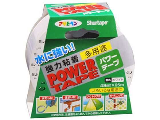 【お取り寄せ】アサヒペン パワーテープ T252 48mm×25m ホワイト 補修テープ シーリングテープ 粘着テープ 梱包