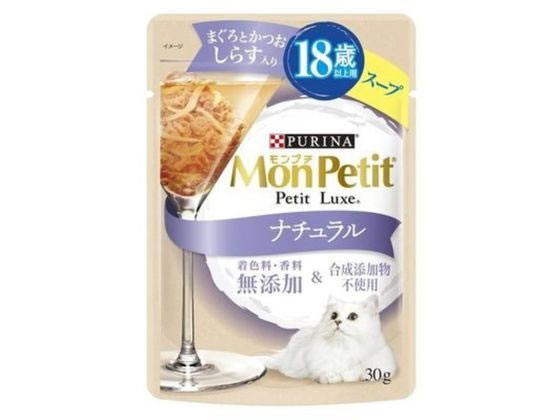 【お取り寄せ】ネスレ日本 モンプチプチリュクスパウチナチュラルスープ18歳しらす入リ 30g ネスレピュリナペットケア ウェットフード 猫 ペット キャットフード