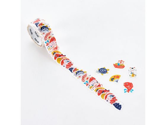 【お取り寄せ】bande マスキングロールステッカー めでたい柄 BDA702 デコレーション用マスキングテープ シールタイプ デコレーショングッズ