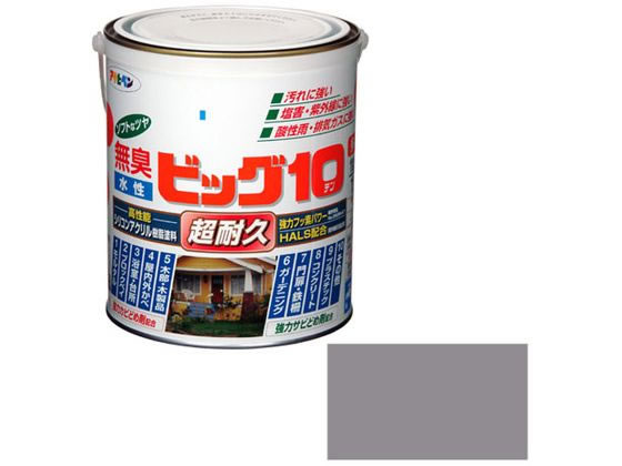 【お取り寄せ】アサヒペン 水性ビッグ10多用途 1.6L 225 ライトグレー 塗料 塗装 養生 内装 土木 建築資材