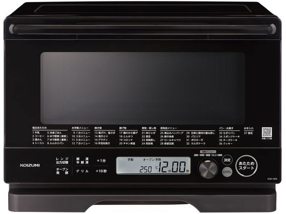【お取り寄せ】コイズミ オーブンレンジ フラット 大型液晶 18L 黒 KOR1803K オーブンレンジ 電子レンジ ホームベーカリー キッチン家電 調理家電