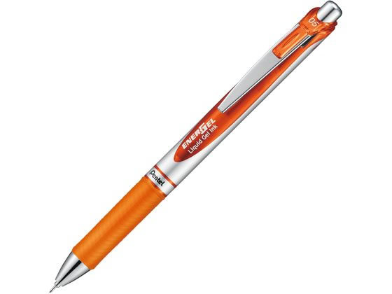 ぺんてる エナージェル ノック式 シルバー軸 0.5mm オレンジ オレンジインク ゲルインクボールペン