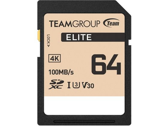 TEAM SDXC UHS-I U3 Eliteシリーズ64GB TESDXC64GIV3069 SDカード SDHCカード 記録メディア テープ