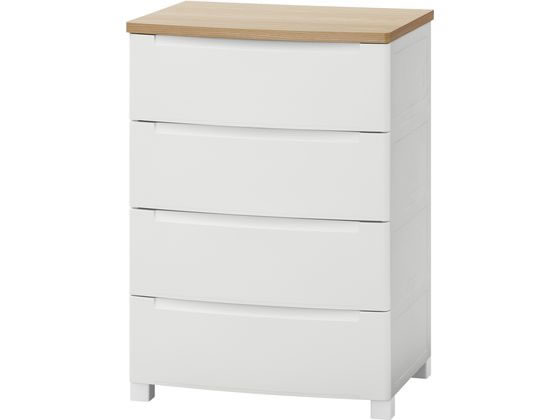 【お取り寄せ】アイリスオーヤマ ウッドトップノックダウンチェスト ホワイト KDMG-564WT チェスト リビング収納 収納家具 インテリア 収納