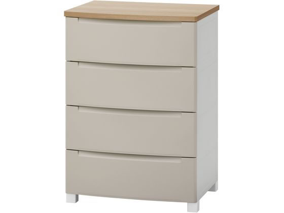 【お取り寄せ】アイリスオーヤマ ウッドトップノックダウンチェスト ベージュ KDMG-564WT チェスト リビング収納 収納家具 インテリア 収納