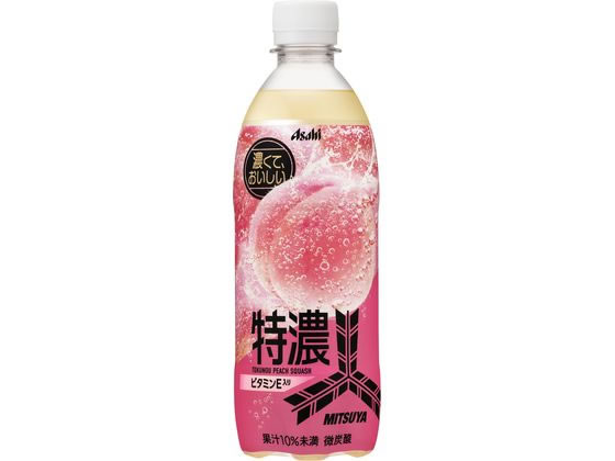 アサヒ飲料 三ツ矢特濃ピーチスカッシュ 500ml 炭酸飲料 清涼飲料 ジュース 缶飲料 ボトル飲料