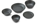 【お取り寄せ】アイリスオーヤマ 食器5点セット ブラック MNW-5S