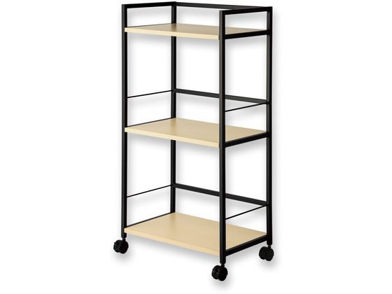 【お取り寄せ】アスカ デスクワゴン3段 ブラック DWG03BK