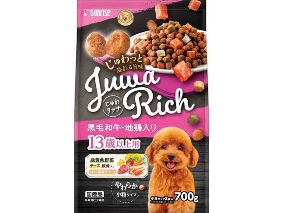 Premium - 【お取り寄せ】マルカン じゅわリッチ 黒毛和牛地鶏入り 13歳700g SJR-016 ドライフード 犬 ペット ドッグフード