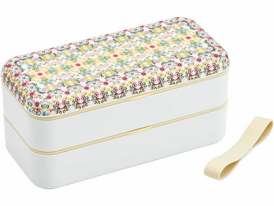 Two Tier - 【お取り寄せ】スケーター シンプルランチボックス 2段 天平文様夢幻薄紅 600ml お弁当箱 お弁当 キッチン雑貨