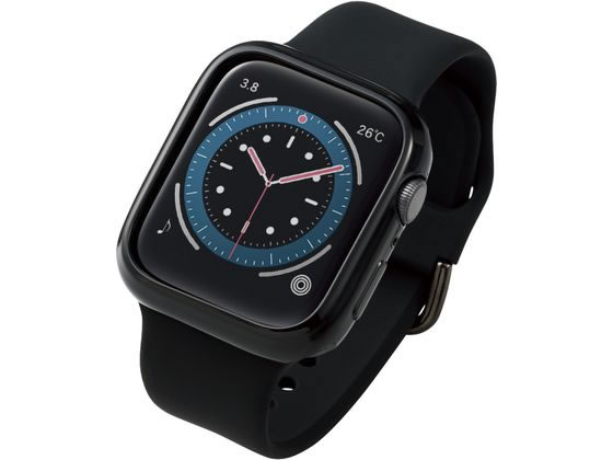 【お取り寄せ】エレコム Apple Watch 44mm用ソフトバンパー ブラック AW-20MBPUBK スマートフォン 携帯電話 FAX 家電