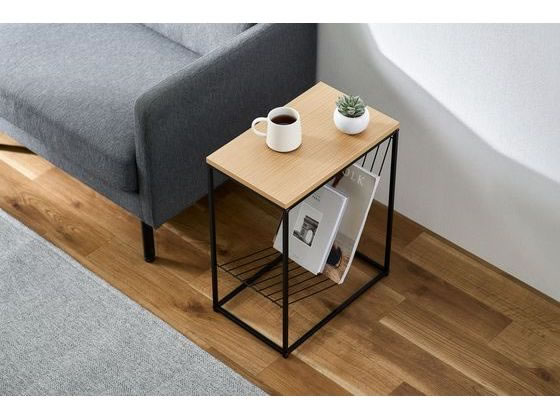 【お取り寄せ】アイリスオーヤマ スチールフレームサイドテーブル ナチュラル SFST-247M ローテーブル テーブル リビング 家具 [3]