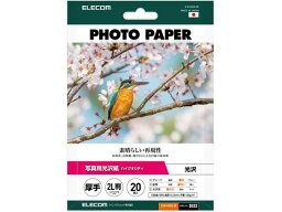 【お取り寄せ】エレコム 写真用光沢紙 厚手 2L判 20枚 EJK-HQ2L20 写真サイズ 2L版 光沢紙 インクジェット用紙