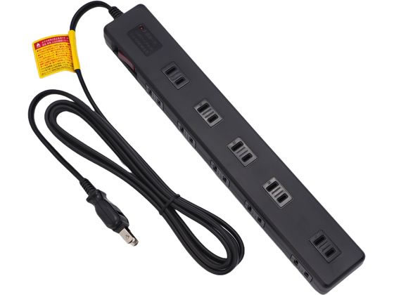 星光商事 10個口 電源タップ 黒色 2m SK-2P10ACBR02BK コード付き電源タップ2ピン ...