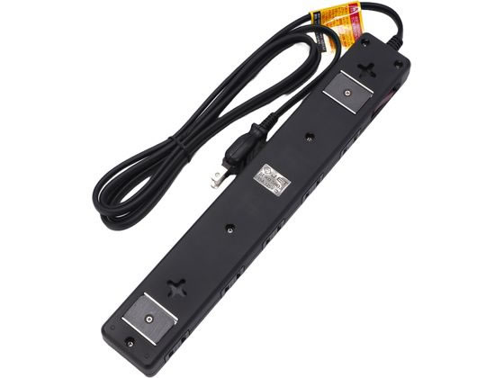 星光商事 10個口 電源タップ 黒色 2m SK-2P10ACBR02BK コード付き電源タップ2ピン ...