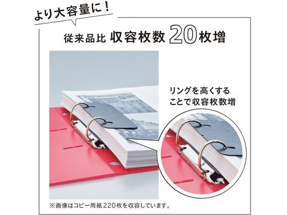 リヒトラブ CUBE FIZZ リングファイル(ツイスト スリム)A4タテ 31mm ネイビー A4 丸型2穴リングファイル PP製 リング式ファイル