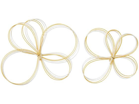 東京堂変形水引花飾り2個＃18白金...