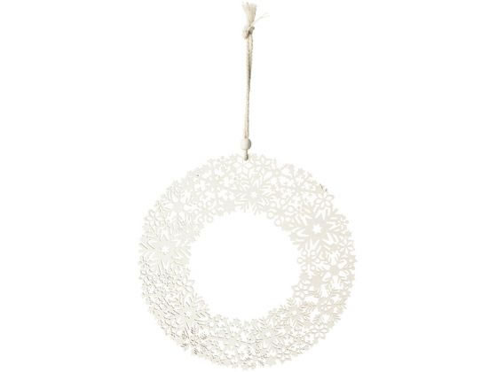 【お取り寄せ】YDM 造花 18cmウッドスノーフレークリースW インテリア 枯れない 観葉植物 花材 フラワ..