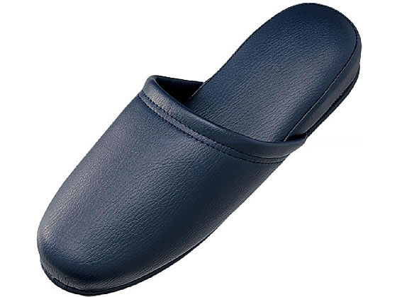 【お取り寄せ】スマートバリュー 抗菌スリッパ 10足組 ダークブルー N117J-DB 合皮 ポリエステル製スリッパ