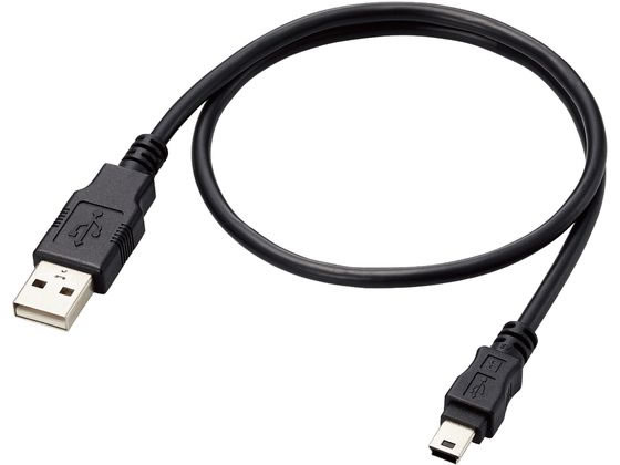 エレコム USBケーブル 0.5m A-miniB ブラック U2C-AM05BK／ID USBケーブル A to miniB ケーブル 電源タップ 配線パーツ 家電