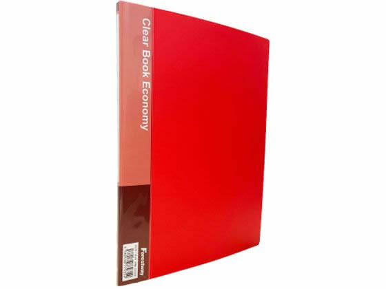 クリヤーブック エコノミー A4 10ポケット 赤 Forestway A4 固定式クリヤーファイル