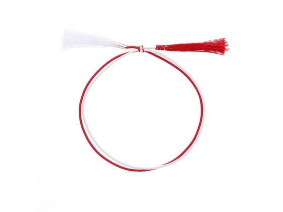 【お取り寄せ】カラーゴム 細2重ゴム房 小 30cm 赤白 50本 001510105 包装 包装紙 ラッピング