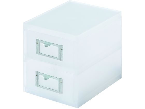 【お取り寄せ】ライクイット A6ファイルユニット(浅) 2段 ホワイト 小物入れ デスクトップ収納 デスク周り 文具