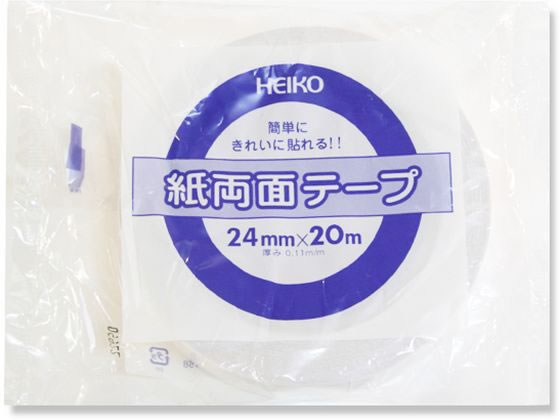 【商品説明】事務作業や手芸・工作など、幅広い用途に活躍する両面接着テープです。紙・プラスチック・金属・ガラス・木材などに。【仕様】●サイズ：幅24mm×20m巻●材質：レーヨン不織布●厚み：0．11mm●入数：1巻【備考】※メーカーの都合により、パッケージ・仕様等は予告なく変更になる場合がございます。【検索用キーワード】シモジマ　しもじま　ヘイコー　へいこー　HEIKO　紙両面テープ　24×20　1巻　002068410　業務用　ぎょうむよう　業務　ぎょうむ　店舗　てんぽ　店　みせ　通販　おすすめ　シモジマ　Shimojima　オリジナル　ブランド　ヘイコー　heiko　スワン　swan　飲食店　カフェ　レストラン　使い捨て　使い捨て容器　テイクアウト　デリバリー　食品　容器　ストック　業務用　店　カフェ　レストラン　食品　軽食　事務　工作　テープ　1巻　1巻　切る、貼る、留める用品　接着テープ　X542PB