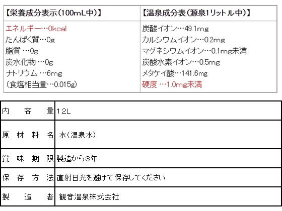 観音温泉 飲む温泉 観音温泉 12L バックインボックス 観音温泉の水 観音温泉水 飲む 温泉水 温泉の水 ナチュラルミネラルウォーター 高級 水まとめ買い ケース 飲み物 おんせんすい ミネラルウォーター 軟水 水 飲料 jetprice-10682574 JET PRICE サンプル画像2