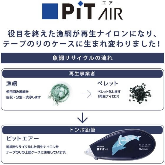 トンボ鉛筆 テープのり ピットエアー漁網 3個パック B HHA-341BTU テープのり のり 接着剤 切る 貼る 留める 文具 事務 jetprice-10682954 JET PRICE サンプル画像3