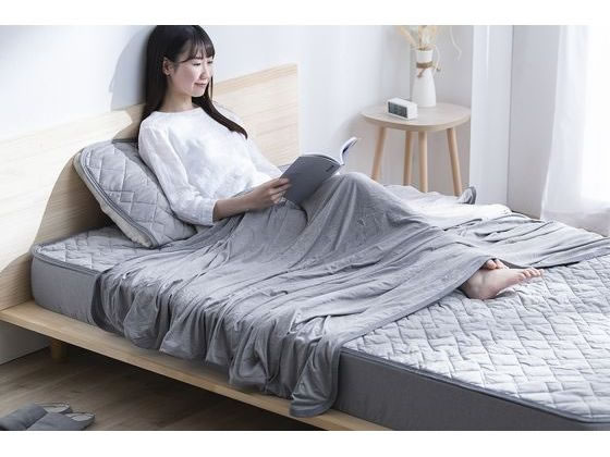 アイリスオーヤマ 冷感ボックスシーツ ダブル グレー BXS-NPES3-D [2]