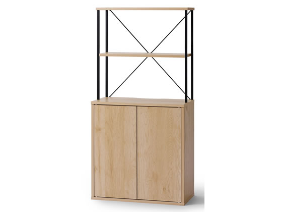 アイリスオーヤマ キッチンキャビネット ナチュラル／ブラック HKC-600