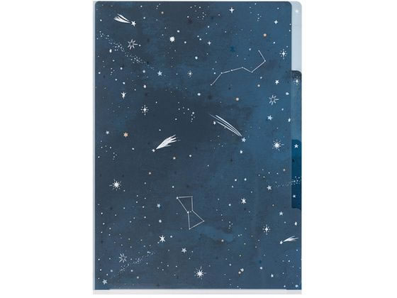【お取り寄せ】ミドリ 3ポケットクリアホルダー A4 星空 35488006 A4 クリアーホルダー型ポケットファイル クリヤーファイル