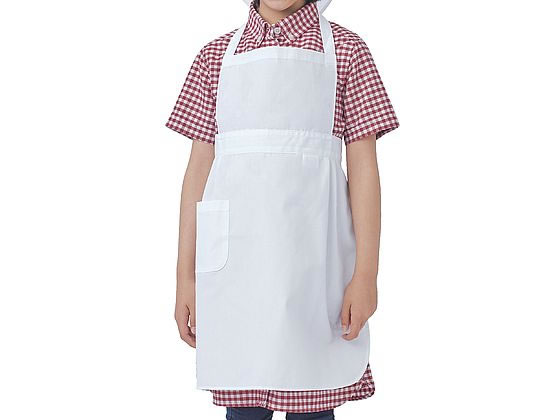 【お取り寄せ】住商モンブラン 胸あてエプロン 児童用 白 6号 PE501-2