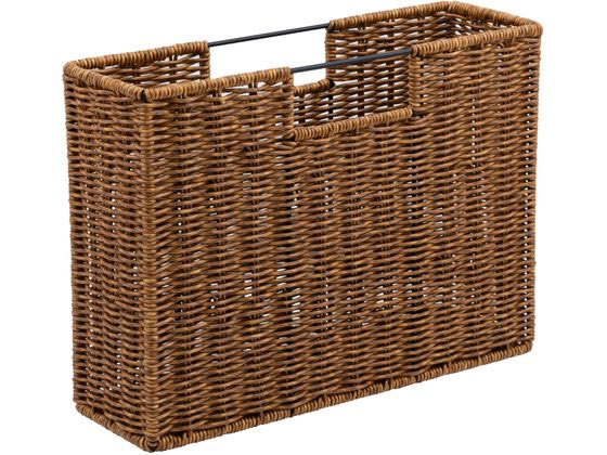 【お取り寄せ】ナカバヤシ ラタンスタイル ファイルボックス ブラウン RSS-FB01BR 本立て ブックスタンド デスクトップ収納 デスク周り 文具