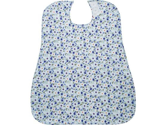 介援隊 食事用エプロン 花柄ブルー 食事エプロン 食事ケア 介護 衛生材料