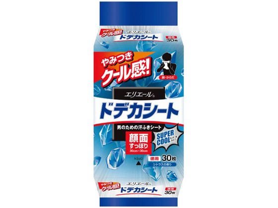 大王製紙 エリエールforMEN ドデカシート スーパークール 徳用 30枚 制汗剤 デオドラント エチケットケア スキンケア