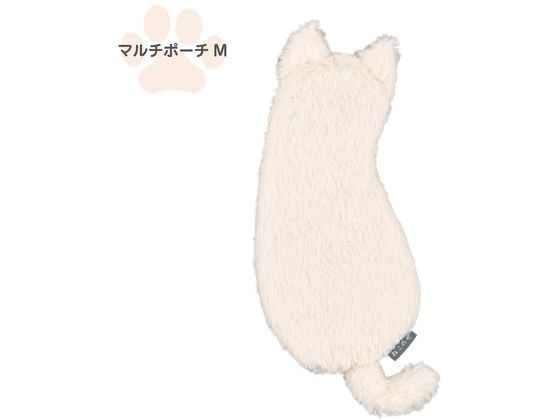 ナカバヤシ ねこのせ マルチポーチM 白ペルシャ NNS-MP02WH 小物入れ デスクトップ収納 デスク周り 文具