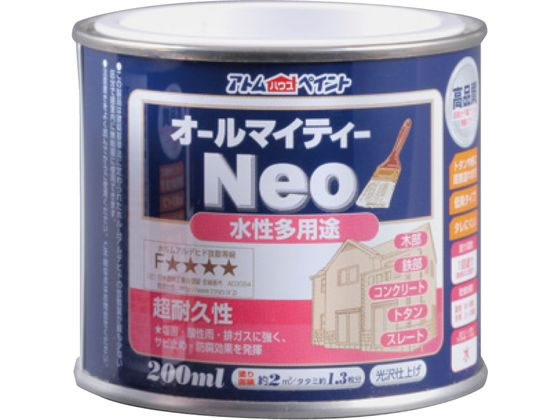 【お取り寄せ】アトムサポート 水性オールマイティーネオ 200mL ブラック 塗料 塗装 養生 内装 土木 建築資材