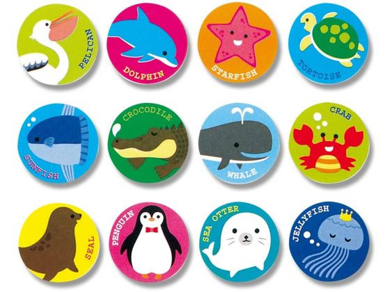 【お取り寄せ】ヘイコー ギフトシール 水族館 96枚 007063878 シール シール台 包装紙 包装 ラッピング