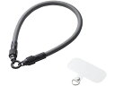 【お取り寄せ】エレコム スマホストラップ 2in1 30cm ブラック P-STHH1CC08BK(2)