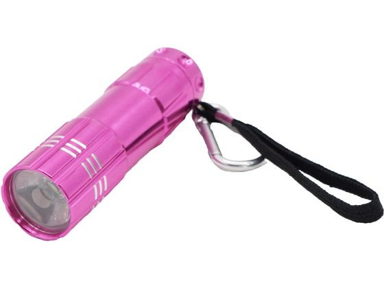 グローバル・ジャパン LEDminiライト カラビナ付き ピンク 防犯
