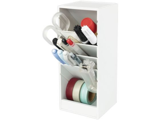 カール事務器 ツールスタンド・カスタム ワイドサイズ ホワイト TS-012-W ペン立て ペンスタンド ペンケース デスクトップ収納 デスク周り 文具