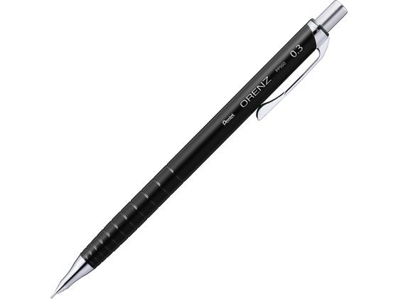 【商品説明】不思議なほど芯が折れないシャープペンシル。芯が減るのに合わせて先端パイプがスライドするオレンズシステム搭載。先端パイプの分だけ長く書けるから、ノック1回の筆記量が一般的なシャープペンシルの3倍です。作図やプリントへの書き込みに最適な0．3mm。【仕様】●軸色：ブラック●芯径：0．3●長さ：145mm●材質：先金／真鍮、軸／再生PC、グリップ／鉄、ノック／ステンレス●グリーン購入法適合●GPNエコ商品ねっと掲載【備考】※メーカーの都合により、パッケージ・仕様等は予告なく変更になる場合がございます。【検索用キーワード】ぺんてる　ペンテル　Pentel　PENTEL　pentel　オレンズ　ORENZ　orenz　おれんず　オレンズ　0．3mm　ブラック　ブラック　シャープペンシル　ブラック　0．3　XPP503−RA　XPP503RA　作図やプリントへの書き込みに最適な0．3　折れない　ワンノック　オレンズシリーズ　シャープペン芯　Pentel　Ain　ぺんてるアイン　シャープペンシル　シャーペン本体　sch_hi04　X291RWワンノックで書き出せる。「オレンズ」のエントリーモデル