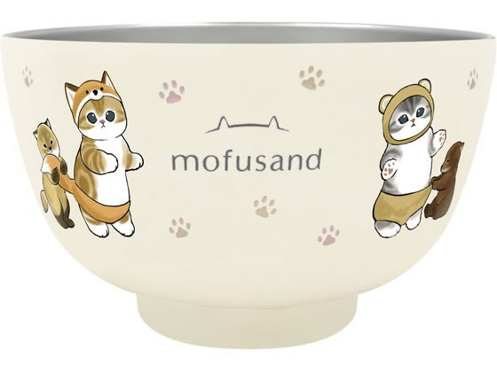 【お取り寄せ】東亜金属 モフサンド 真空二重お椀 450mL にゃんぱんつ