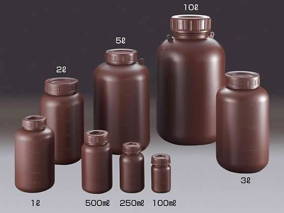 【お取り寄せ】サンプラテック PE広口遮光瓶 250mL 02911 64-3684-20 洗浄瓶 スプレー類 プッシュボトル 樹脂容器 計量器