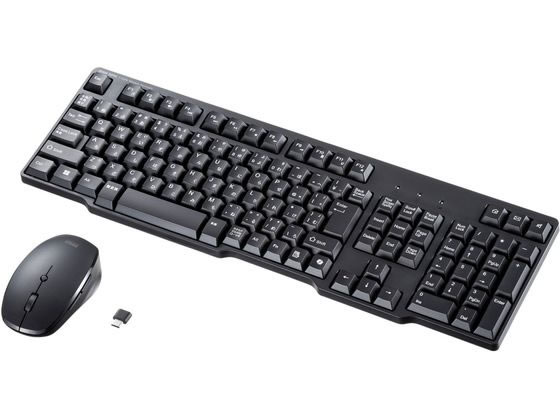サンワサプライ 静音マウス付きワイヤレスキーボード SKB-WL40CSETBK キーボード マウス 入力機器 パソコン 家電
